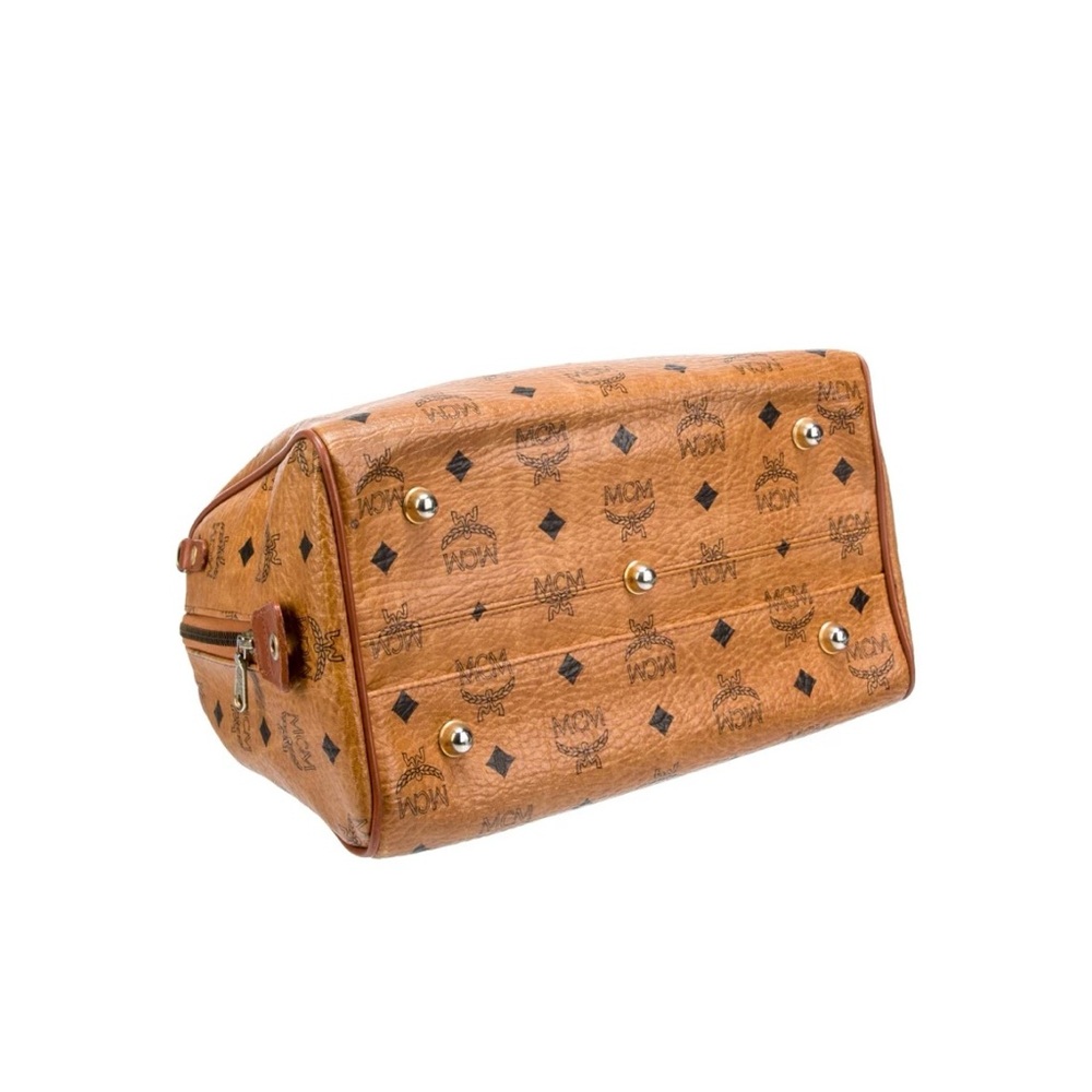 MCM Cognac Visetos Satchel Bag - Picture 3 of 7